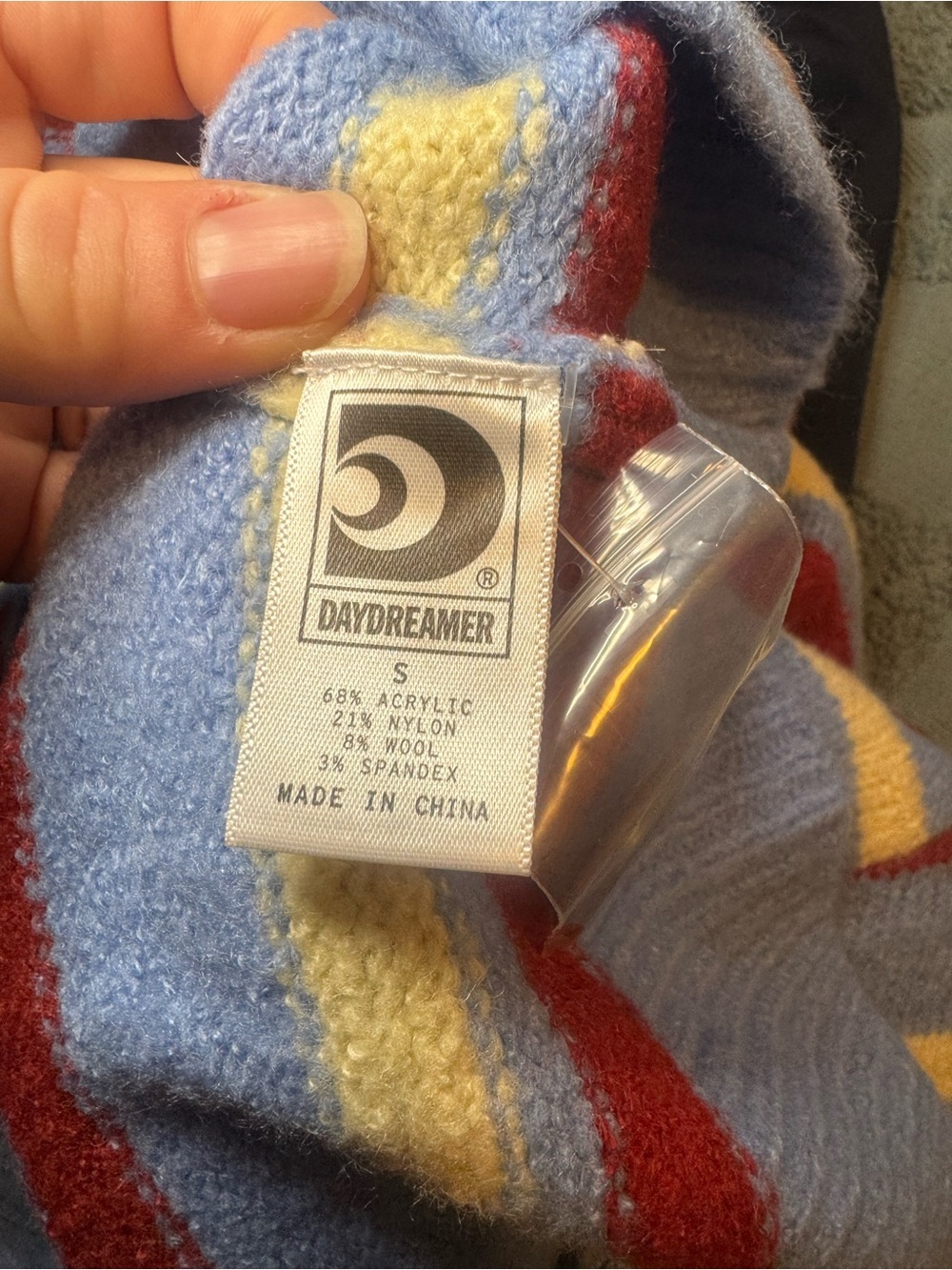 Daydreamer Stripe Boxy Knit Cardigan in Airey Blue Stripe NWT - Picture 8 of 9